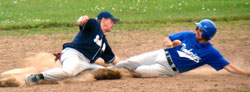 out at second