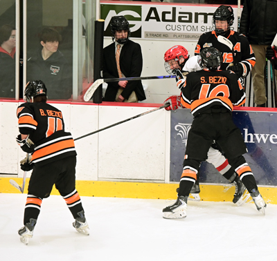 hard hit on the bench